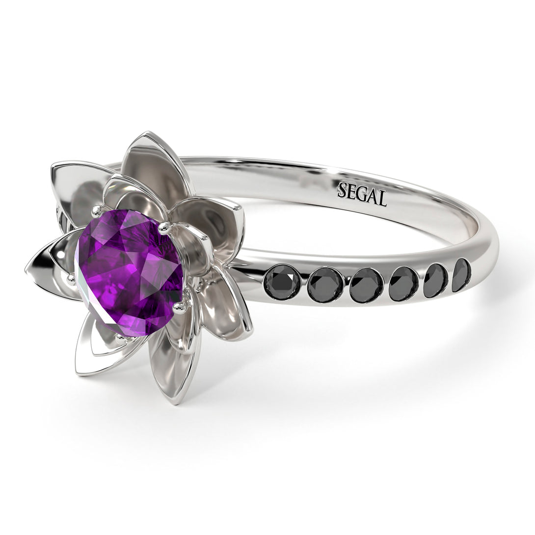 Lotus Flower Amethyst ring - Lotus no. 306