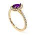 Pear Shaped Halo Amethyst Ring - Janet No. 301