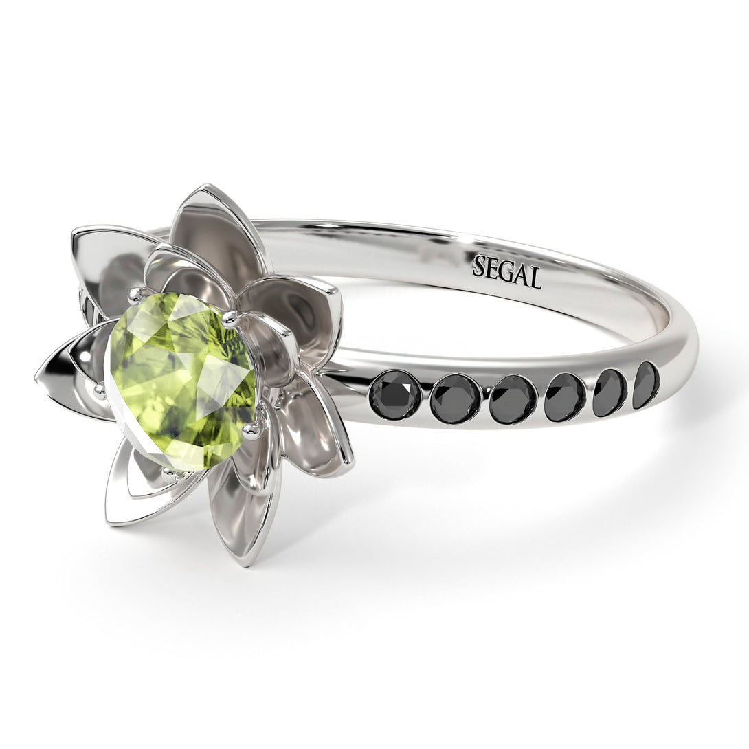 Lotus Flower Peridot ring - Lotus no. 706