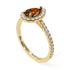 Pear Shaped Halo Brown Diamond Ring - Janet No. 1101