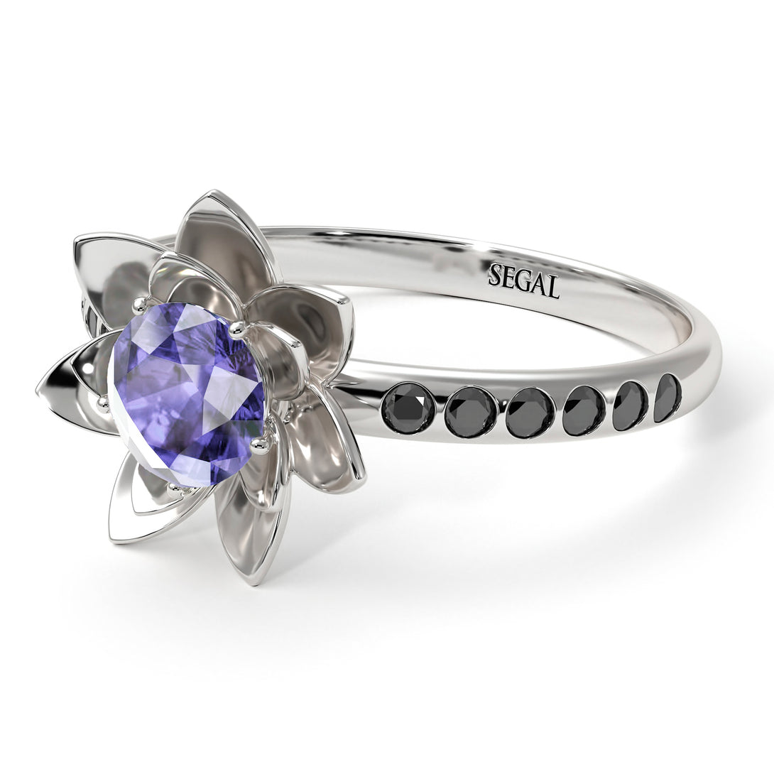 Lotus Flower Tanzanite ring - Lotus no. 206