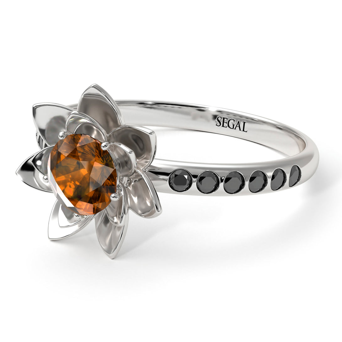 Lotus Flower Brown Diamond ring - Lotus no. 1106