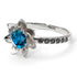 Lotus Flower Blue Topaz ring - Lotus no. 506