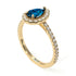 Pear Shaped Halo Blue Topaz Ring - Janet No. 501