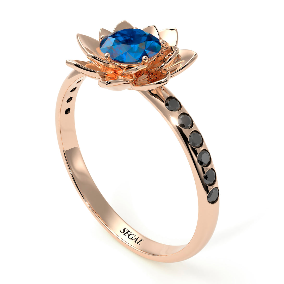 Lotus Flower Blue Topaz ring - Lotus no. 505
