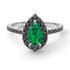 Pear Shaped Halo Emerald Ring - Janet No. 24