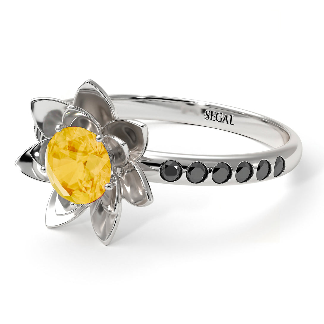 Lotus Flower Citrine ring - Lotus no. 606