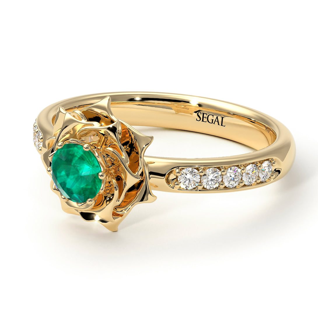 A lady's Rose Emerald Ring - Elena no. 16