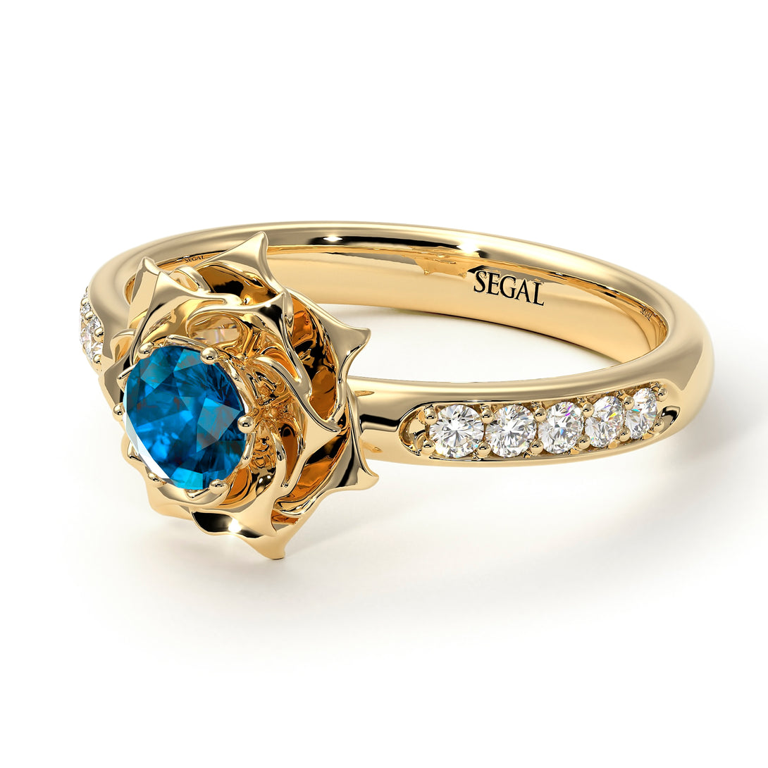 A lady's Rose Blue Topaz Ring- Elena no. 501