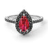 Pear Shaped Halo Ruby Ring - Janet No. 36