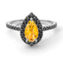 Pear Shaped Halo Yellow Diamond Ring - Janet No. 1006