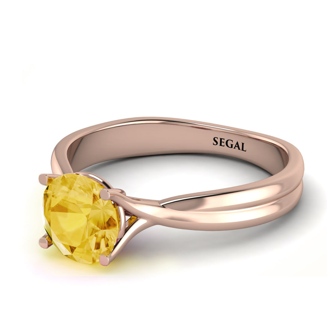 Solitaire Twist Shank Citrine Ring - Eleanor No. 602