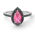 Pear Shaped Halo Pink Moissanite Ring - Janet No. 806