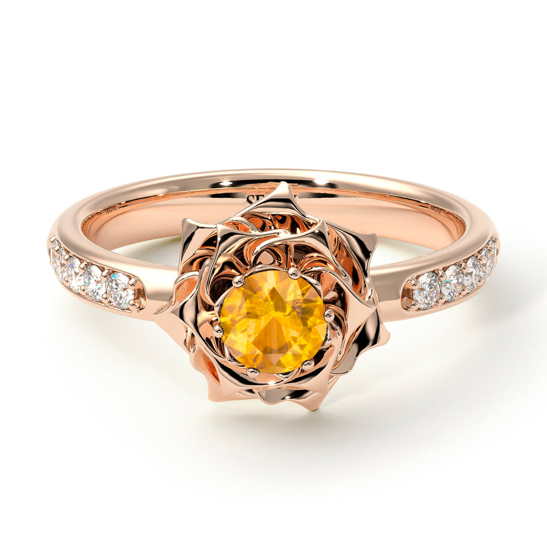 A lady's Rose Yellow Diamond Ring- Elena no. 1002