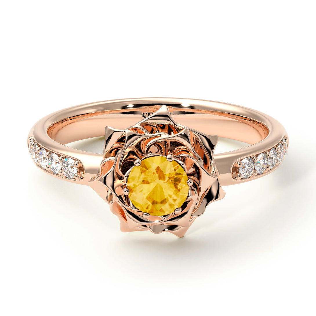 A lady's Rose ��itrine Ring- Elena no. 602