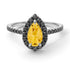 Pear Shaped Halo Citrine Ring - Janet No. 606
