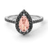 Pear Shaped Halo Morganite Ring - Janet No. 906