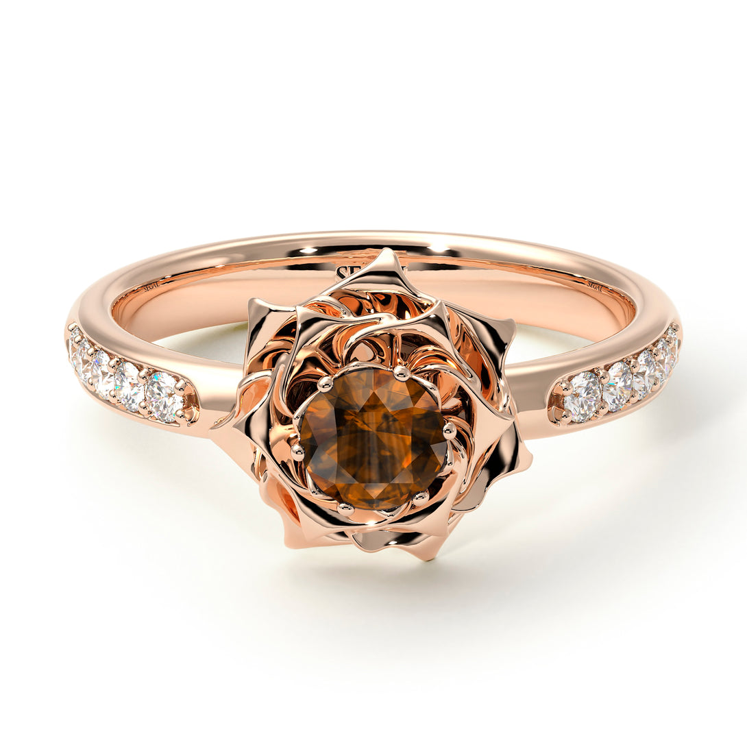 A lady's Rose Brown Diamond Ring- Elena no. 1102