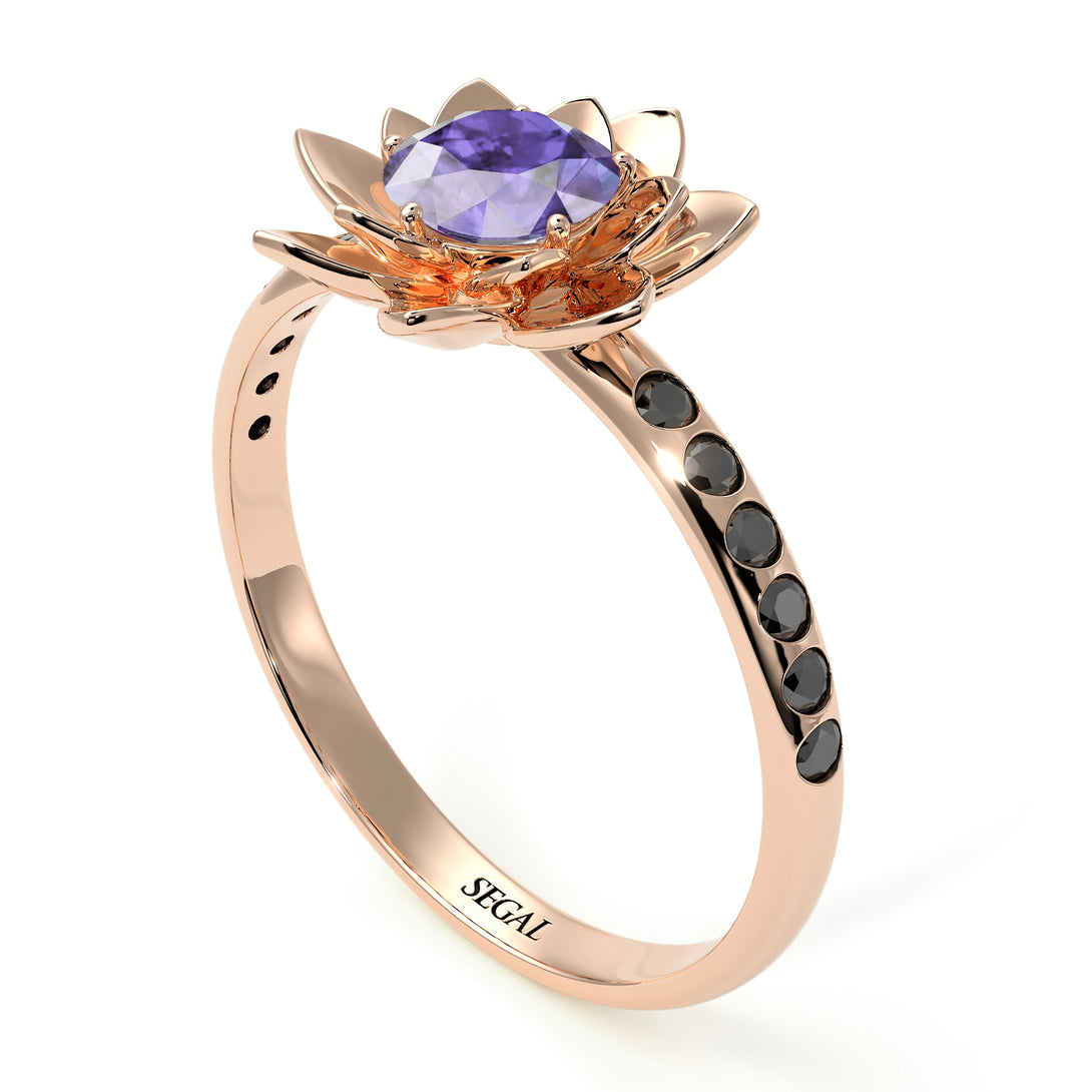 Lotus Flower Tanzanite ring - Lotus no. 205