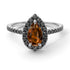 Pear Shaped Halo Brown Diamond Ring - Janet No. 1106