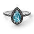 Pear Shaped Halo Aquamarine Ring - Janet No. 406