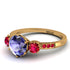 Vintage 3 Stones Tanzanite Ring With Micro Pave - Luna No. 213