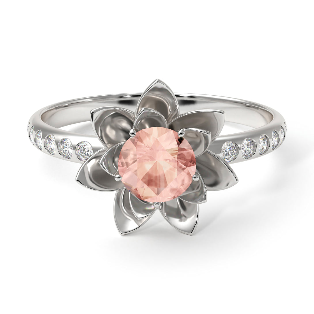 Lotus Flower Morganite ring - Lotus no. 903