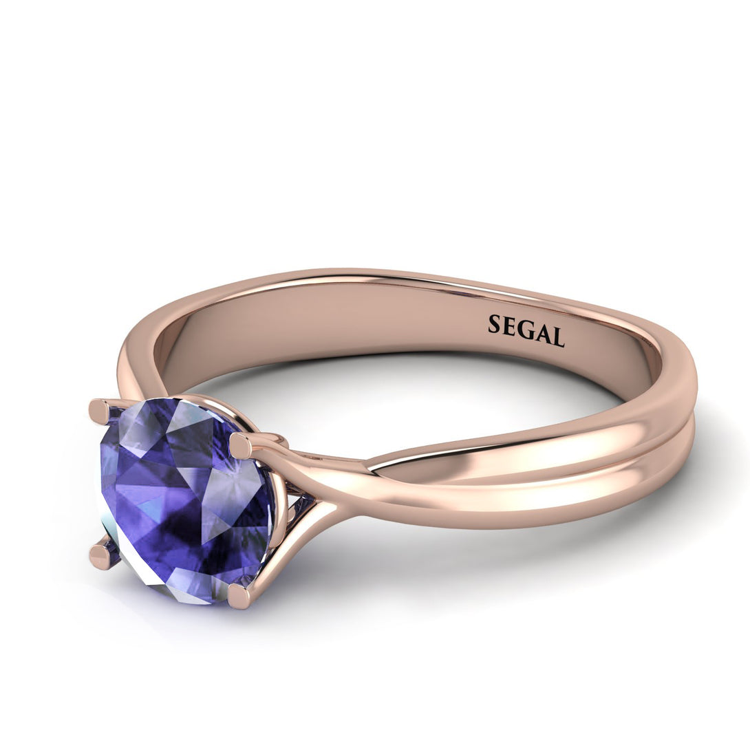 Solitaire Twist Shank Tanzanite Ring - Eleanor No. 202