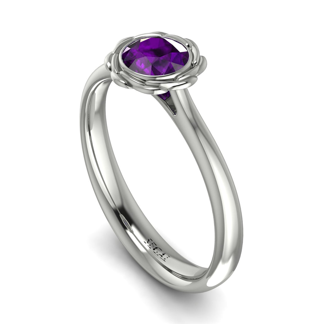 Solitaire Minimalist Amethyst Ring - Eden No. 303