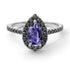 Pear Shaped Halo Tanzanite Ring - Janet No. 206