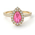 Pear Shaped Halo Pink Moissanite Ring - Janet No. 801