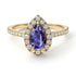Pear Shaped Halo Tanzanite Ring - Janet No. 201
