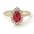 Pear Shaped Halo Ruby Ring - Janet No. 31