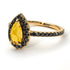 Pear Shaped Halo Citrine Ring - Janet No. 604