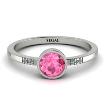 Bezel Minimalist Pink Moissanite Ring - Kinsley No. 803 image 1