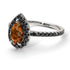 Pear Shaped Halo Brown Diamond Ring - Janet No. 1106