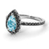 Pear Shaped Halo Aquamarine Ring - Janet No. 406