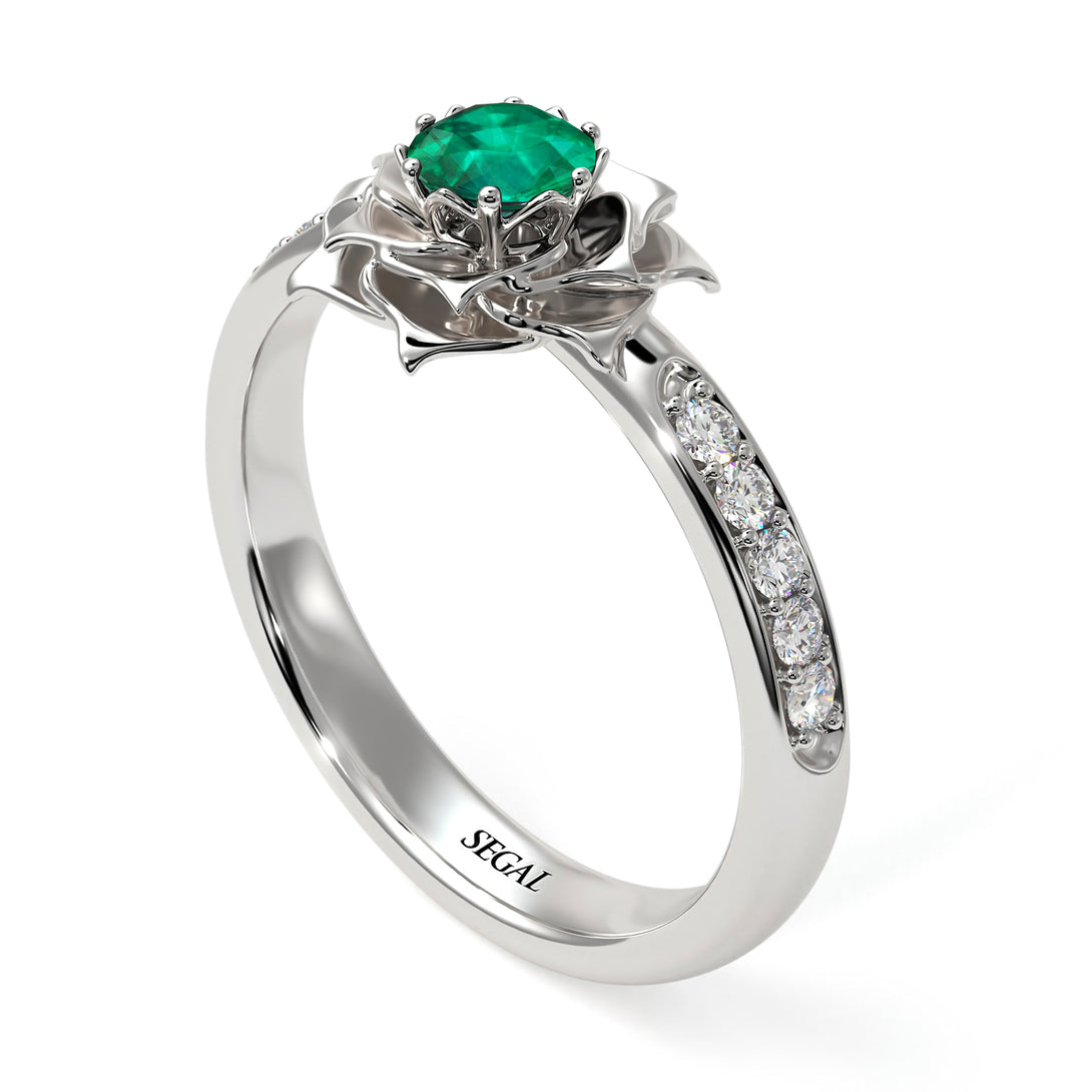 A lady's Rose Emerald Engagement Ring - Elena no. 18