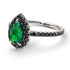 Pear Shaped Halo Emerald Ring - Janet No. 24