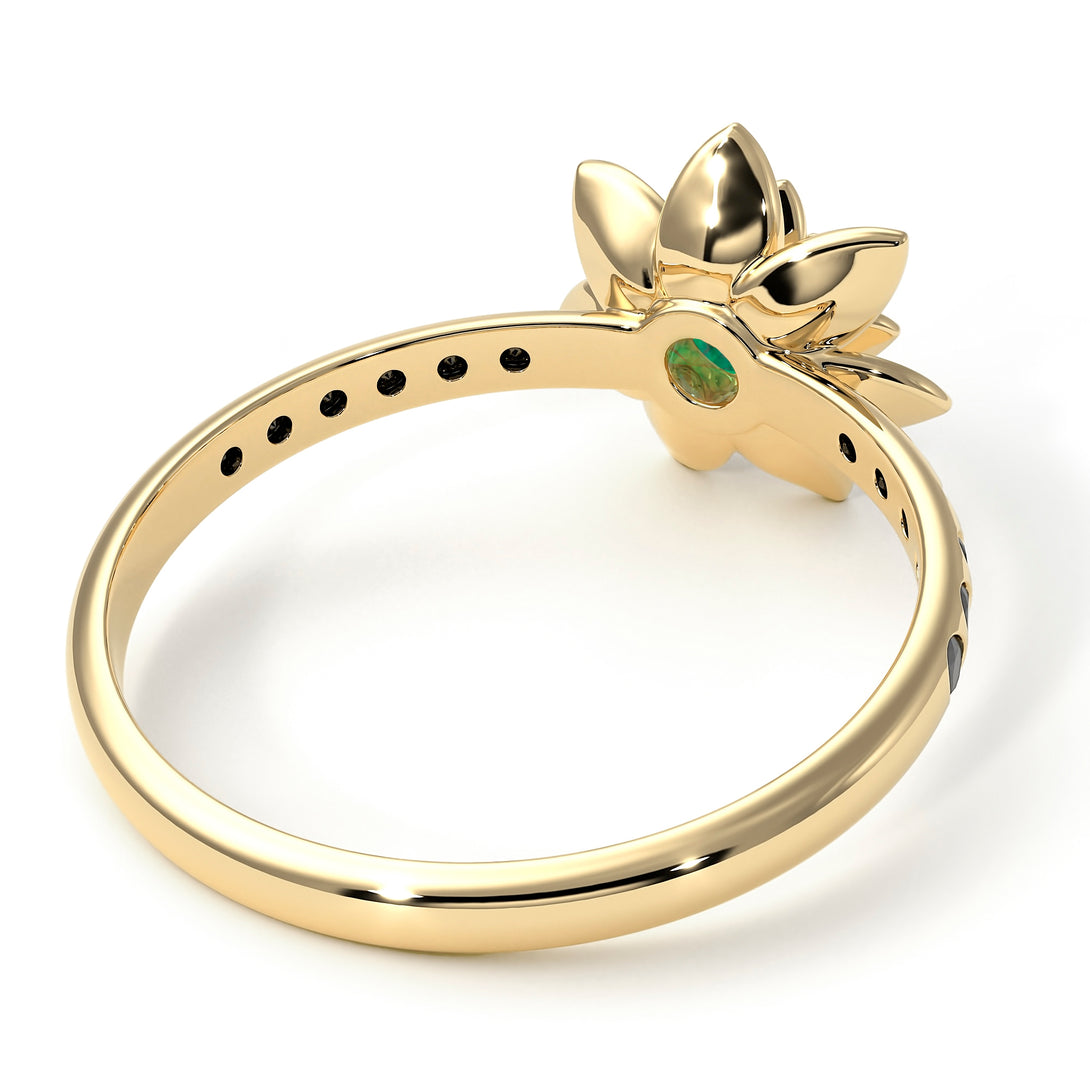 Lotus Flower Emerald ring - Lotus no. 22