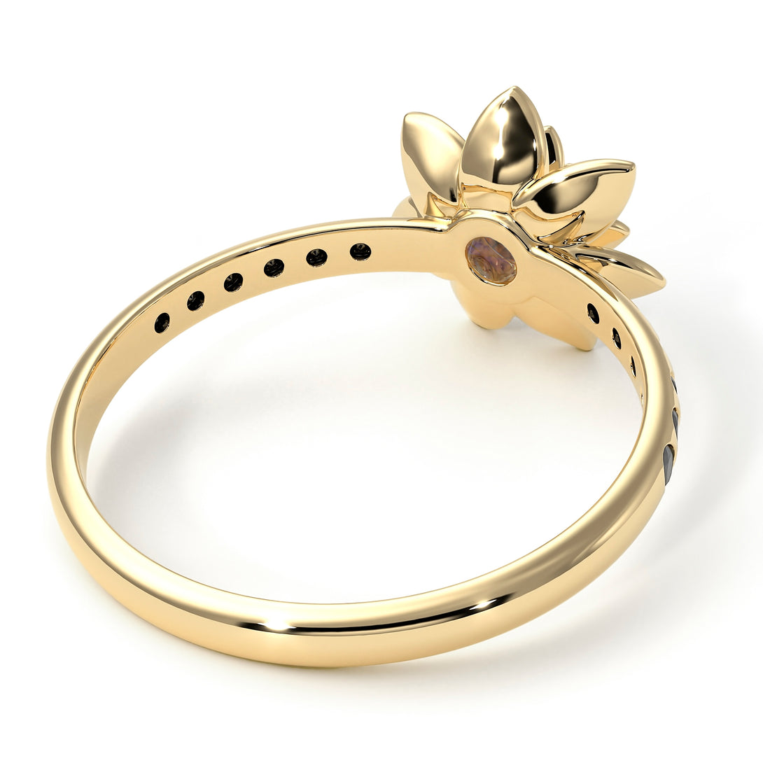 Lotus Flower Brown Diamond ring - Lotus no. 1104