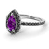 Pear Shaped Halo Amethyst Ring - Janet No. 306