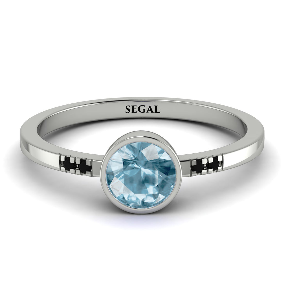 Bezel Minimalist Aquamarine Ring - Kinsley No. 406