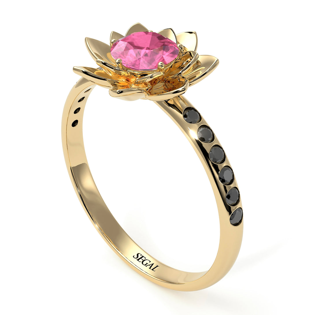 Lotus Flower Pink Moissanite ring - Lotus no. 804