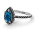 Pear Shaped Halo Blue Topaz Ring - Janet No. 506