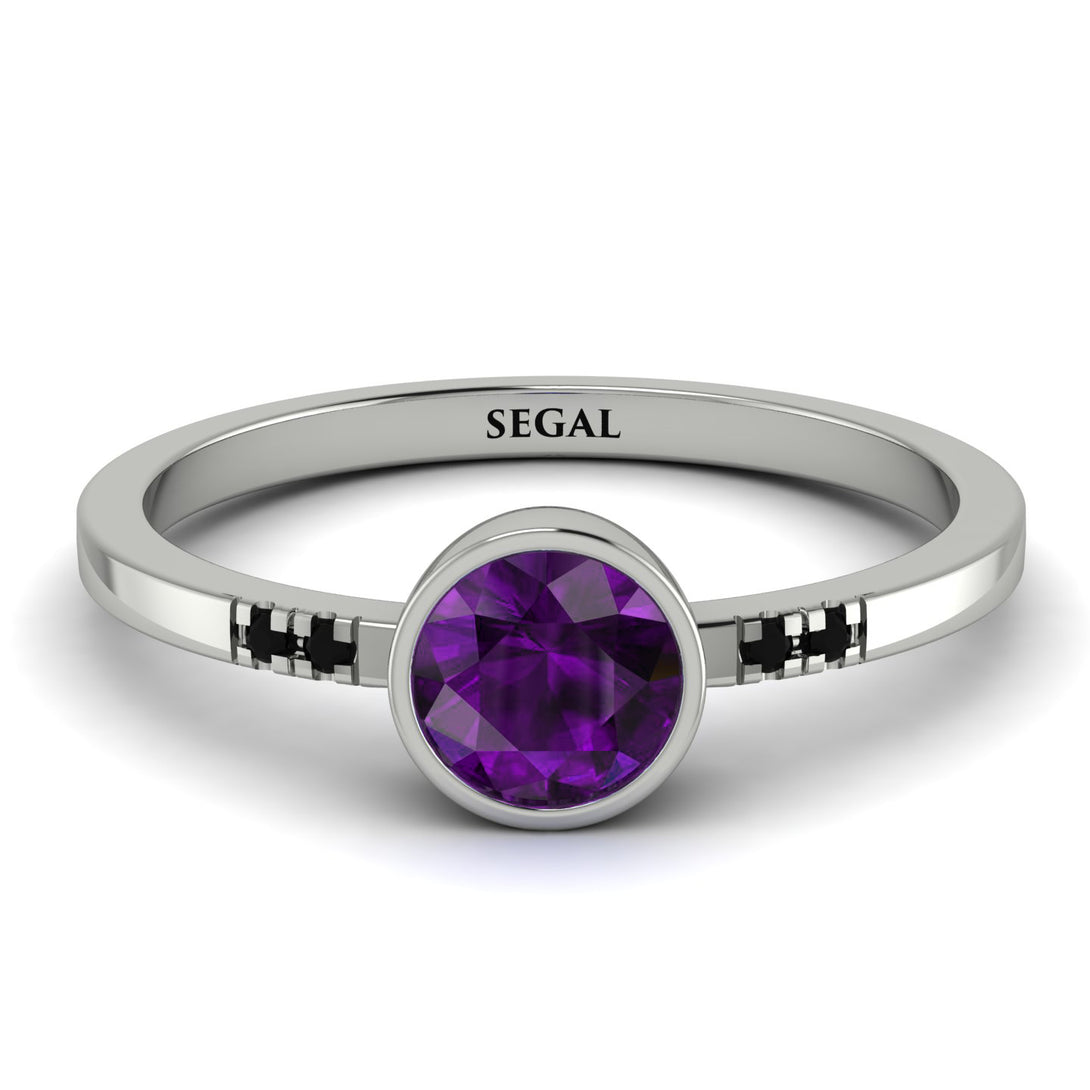 Bezel Minimalist Amethyst Ring - Kinsley No. 306