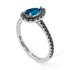 Pear Shaped Halo Blue Topaz Ring - Janet No. 506