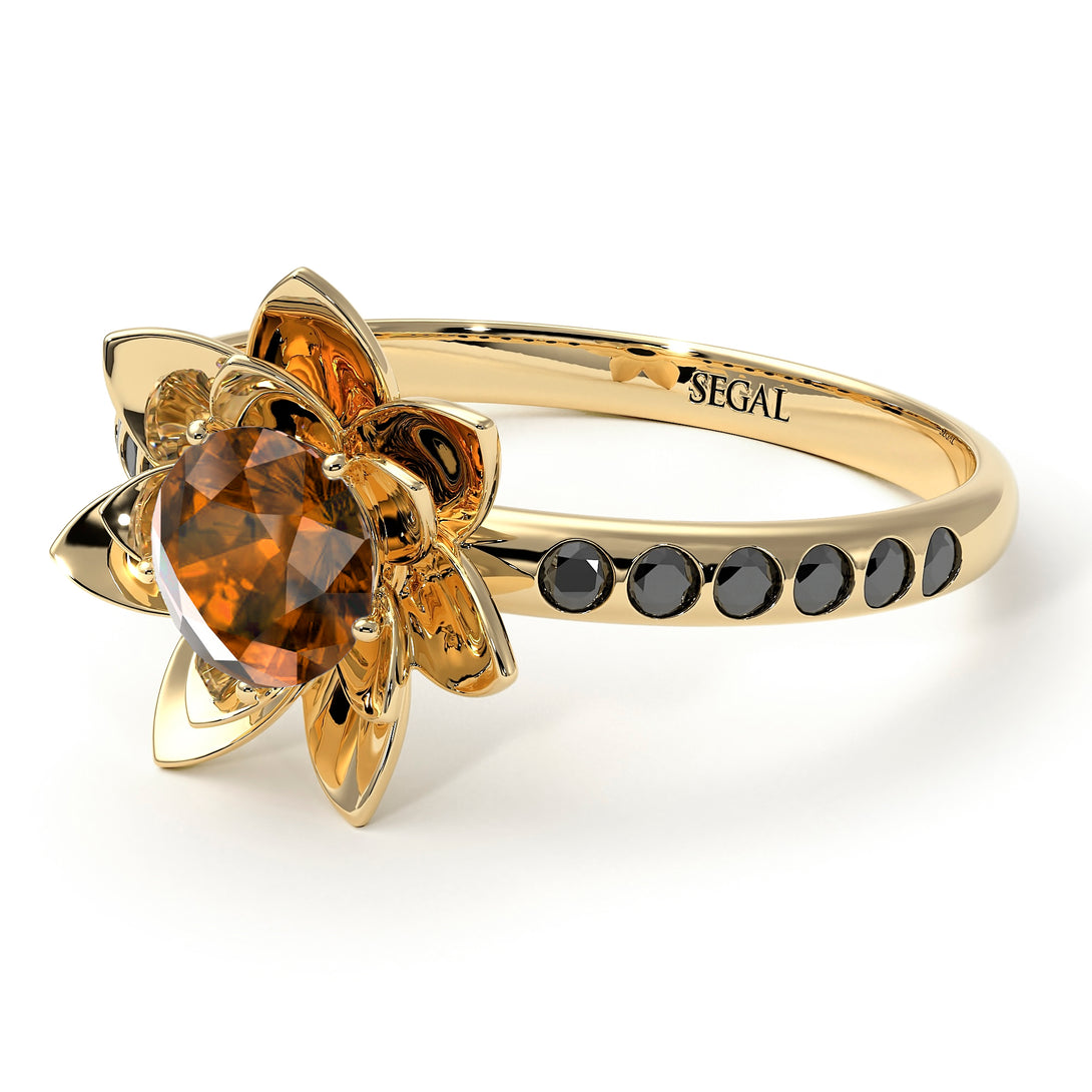 Lotus Flower Brown Diamond ring - Lotus no. 1104