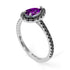 Pear Shaped Halo Amethyst Ring - Janet No. 306