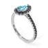 Pear Shaped Halo Aquamarine Ring - Janet No. 406